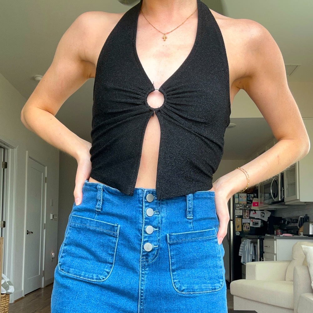 Black Halter Top